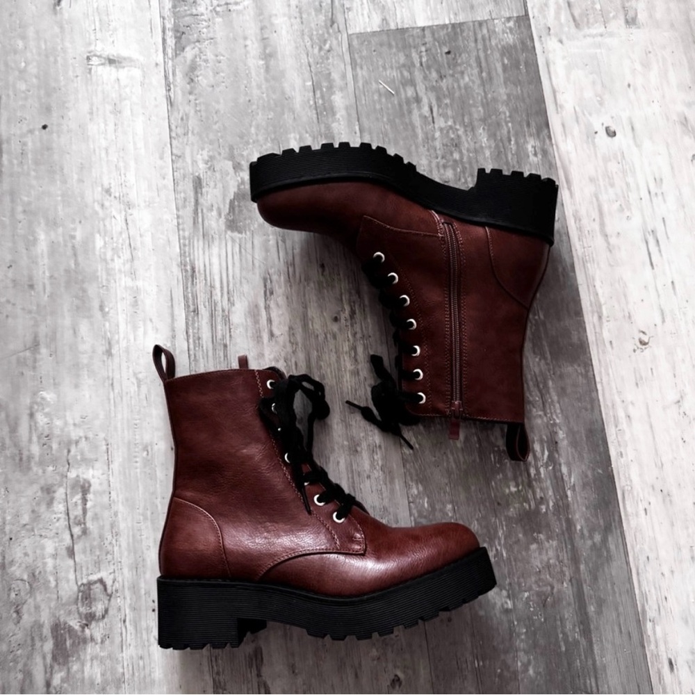 Dirty Laundry Brown Faux Leather Ankle Boots | NIB | Side Zip | Size 8